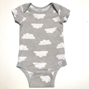 Gerber Fluffy White Clouds Onesie Gray Size 3-6 Months